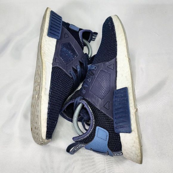 Adidas NMD XR1 Boost Shoes Blue Knit BY9819 Comfort 2017 Classic Women's Size 9 - Picture 4 of 9